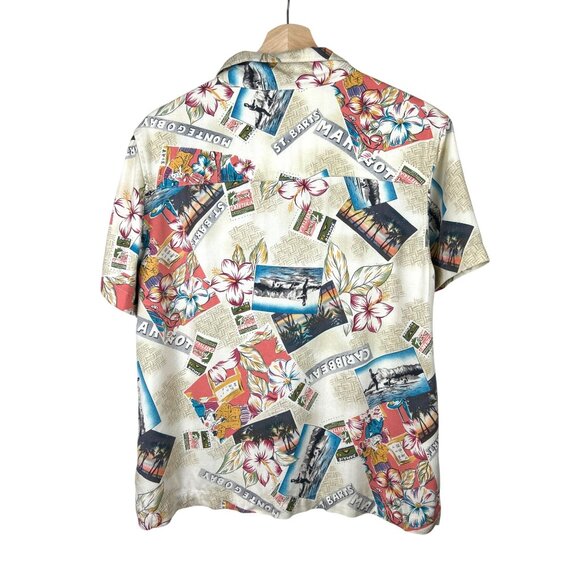 Caribbean Joe Hawaiian Shirt Tropical Print Button-Up Size Large - Picture 2 of 5